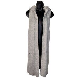 Gap Womens Knit Hooded Vest With Faux Fur Accent Size M